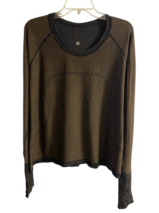 lululemon athletica Tops - lululemon athletica Long Sleeve Crew Top in Olive Green with Black Trim Sz 20